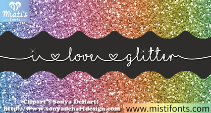 I Love Glitter Font Design Ideas